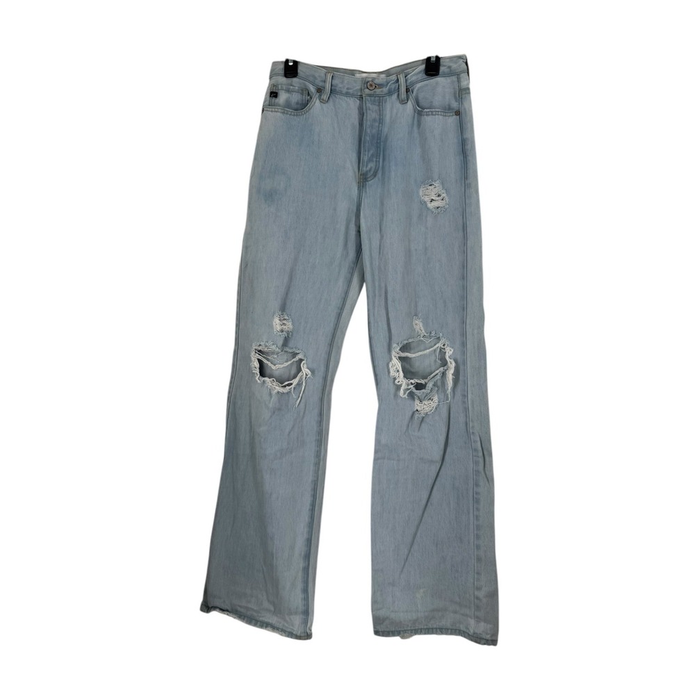 KanCan Women's Alessia Ultra High Rise 90's Distressed Flare Jeans 9 / 28 READ